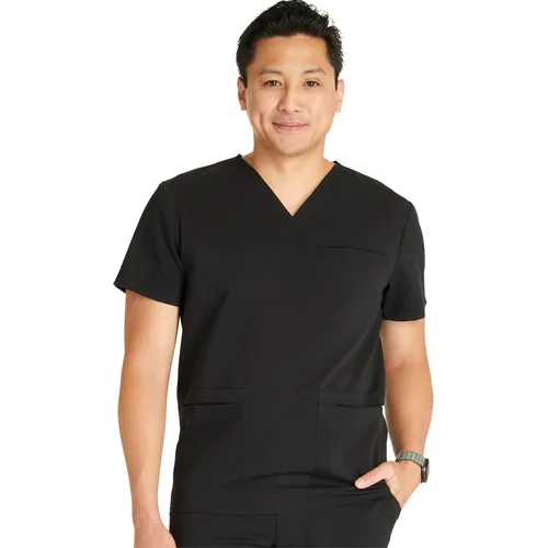 Cherokee Men's V-Neck 3 Pocket Scrub Top CK719A. Embroidery is available on this item.