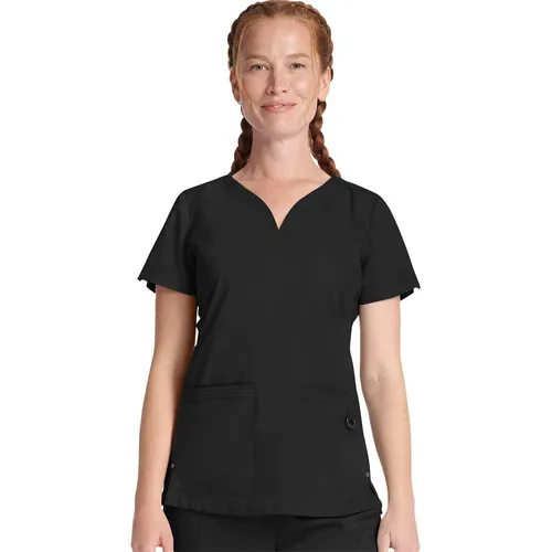 Healing Hands Women's Jean Scrub Top HH600. Embroidery is available on this item.