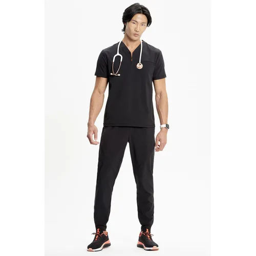 Infinity Men's Partial Zip V-Neck Scrub Top IN702A. Free shipping.  Some exclusions apply.