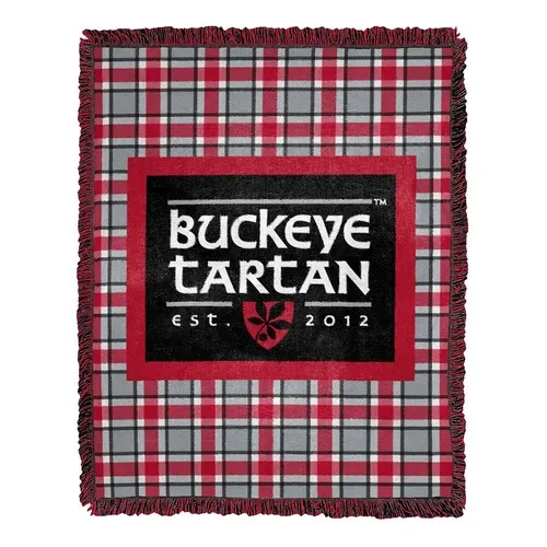 COL-019 Northwest Ohio State Buckeyes Osu Atheletic Word Tartan Woven Jacquard 