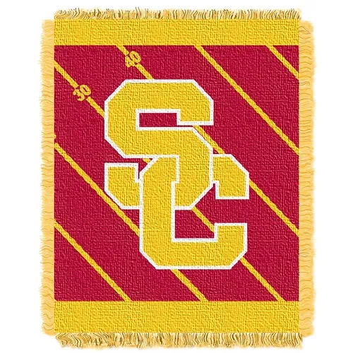 COL-044 Northwest USC Trojans Full Back-Half Court Baby 36X46 Jacquard Throw 