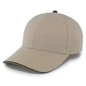 Pacific Headwear Brushed Twill Cap With Sandwich Bill (Black, Maroon or Khaki)