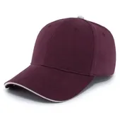 Pacific Headwear Brushed Twill Cap With Sandwich Bill (Black, Maroon or Khaki)