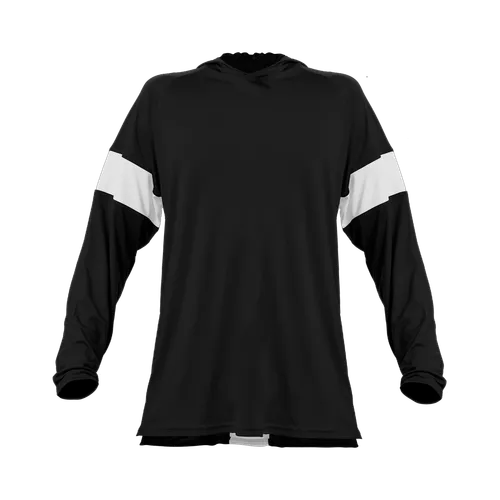 Youth (YXL - Black/White) Contender Long Sleeve Shooter Shirt. Decorated in seven days or less.