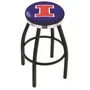 University of Illinois Flat Ring Blk Bar Stool