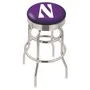 Northwestern Univ Ribbed Double-Ring Bar Stool