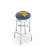 West Virginia Univ Ribbed Double-Ring Bar Stool