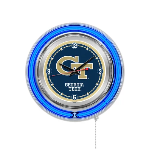 Holland Georgia Tech Neon Logo Clock. Free shipping.  Some exclusions apply.
