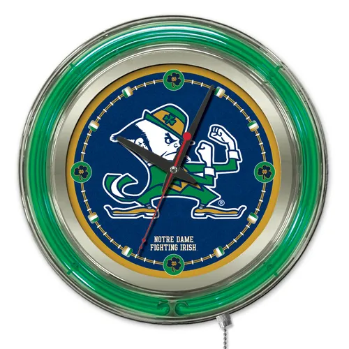 Holland Notre Dame Leprechaun Neon Logo Clock. Free shipping.  Some exclusions apply.