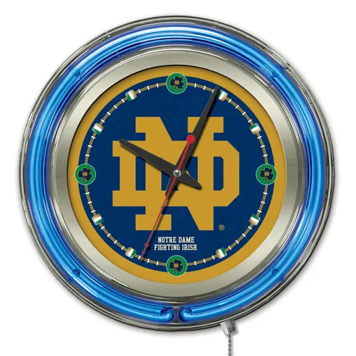 Holland Notre Dame ND Neon Logo Clock. Free shipping.  Some exclusions apply.