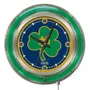 Holland Notre Dame Shamrock Neon Logo Clock