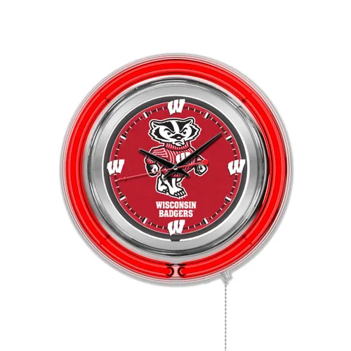 Holland Univ of Wisconsin Badger Neon Logo Clock. Free shipping.  Some exclusions apply.