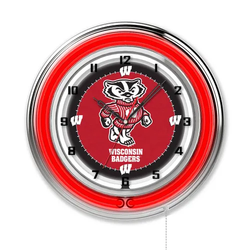 University of Wisconsin "Badger" Neon 19" Clock. Free shipping.  Some exclusions apply.