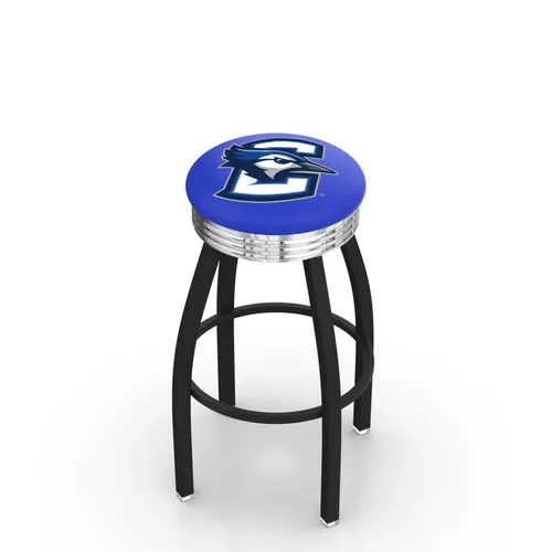 Creighton U Ribbed Ring Black or Chrome Bar Stool. Free shipping.  Some exclusions apply.