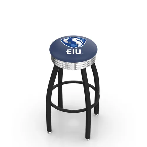 Eastern Illinois Ribbed Ring Blk/Chrome Bar Stool. Free shipping.  Some exclusions apply.