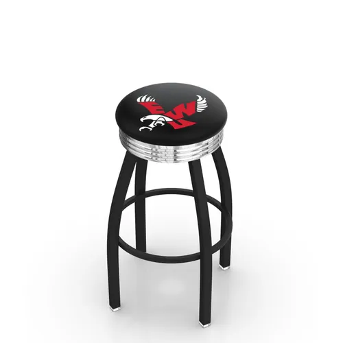 Eastern Washington U Ribbed Blk/Chrome Bar Stool. Free shipping.  Some exclusions apply.