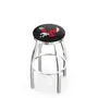 Eastern Washington U Flat Ring Chrome Bar Stool