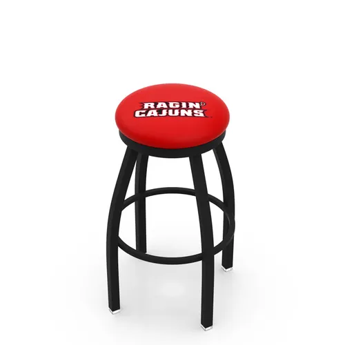 Louisiana-Lafayette Flat Blk/Chrome Ring Bar Stool. Free shipping.  Some exclusions apply.