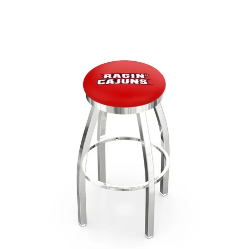 Louisiana-Lafayette Flat Ring Chrome Bar Stool. Free shipping.  Some exclusions apply.