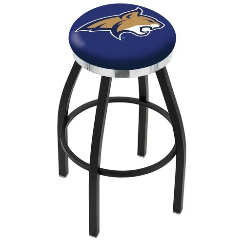 Montana State Univ Flat Blk/Chrome Ring Bar Stool. Free shipping.  Some exclusions apply.