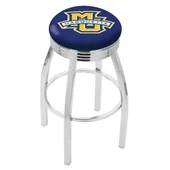 Marquette Univ Ribbed Ring Black/Chrome Bar Stool