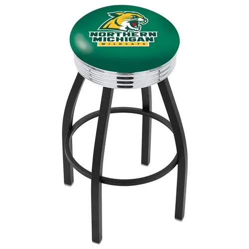 Northern Michigan U Ribbed Ring Blk/Chrm Bar Stool. Free shipping.  Some exclusions apply.