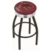 Texas State Univ Ribbed Ring Blk/Chrome Bar Stool