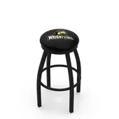 Wright State Univ Flat Blk/Chrome Ring Bar Stool