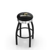 Wright State U Ribbed Ring Black/Chrome Bar Stool