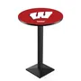 Univ of Wisconsin "W" Logo Square Base Pub Table